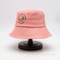 Sombrero de cubo de algodón rosa al aire libre